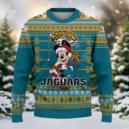 Jacksonville Jaguars Mickey Mouse Santa Ugly Christmas Sweater