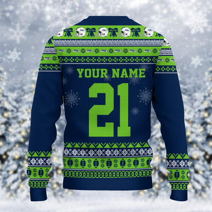 Seattle Seahawks Mickey Mouse Santa Ugly Christmas Sweater