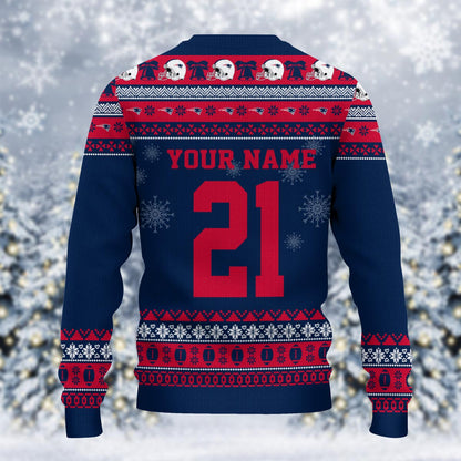 New England Patriots Mickey Mouse Santa Ugly Christmas Sweater