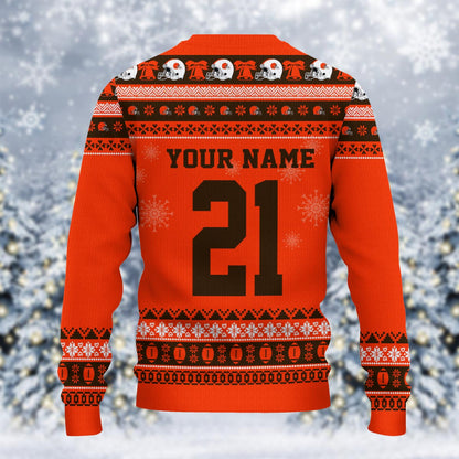 Cleveland Browns Mickey Mouse Santa Ugly Christmas Sweater