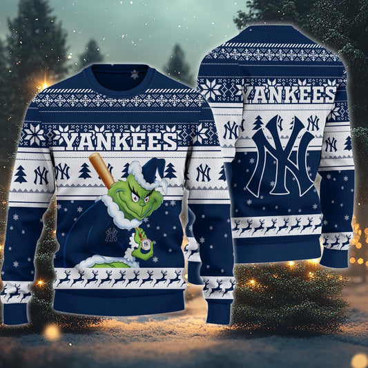 New York Yankees Grinch Christmas Ugly Sweater