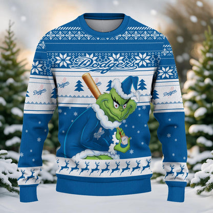 Los Angeles Dodgers Grinch Christmas Ugly Sweater