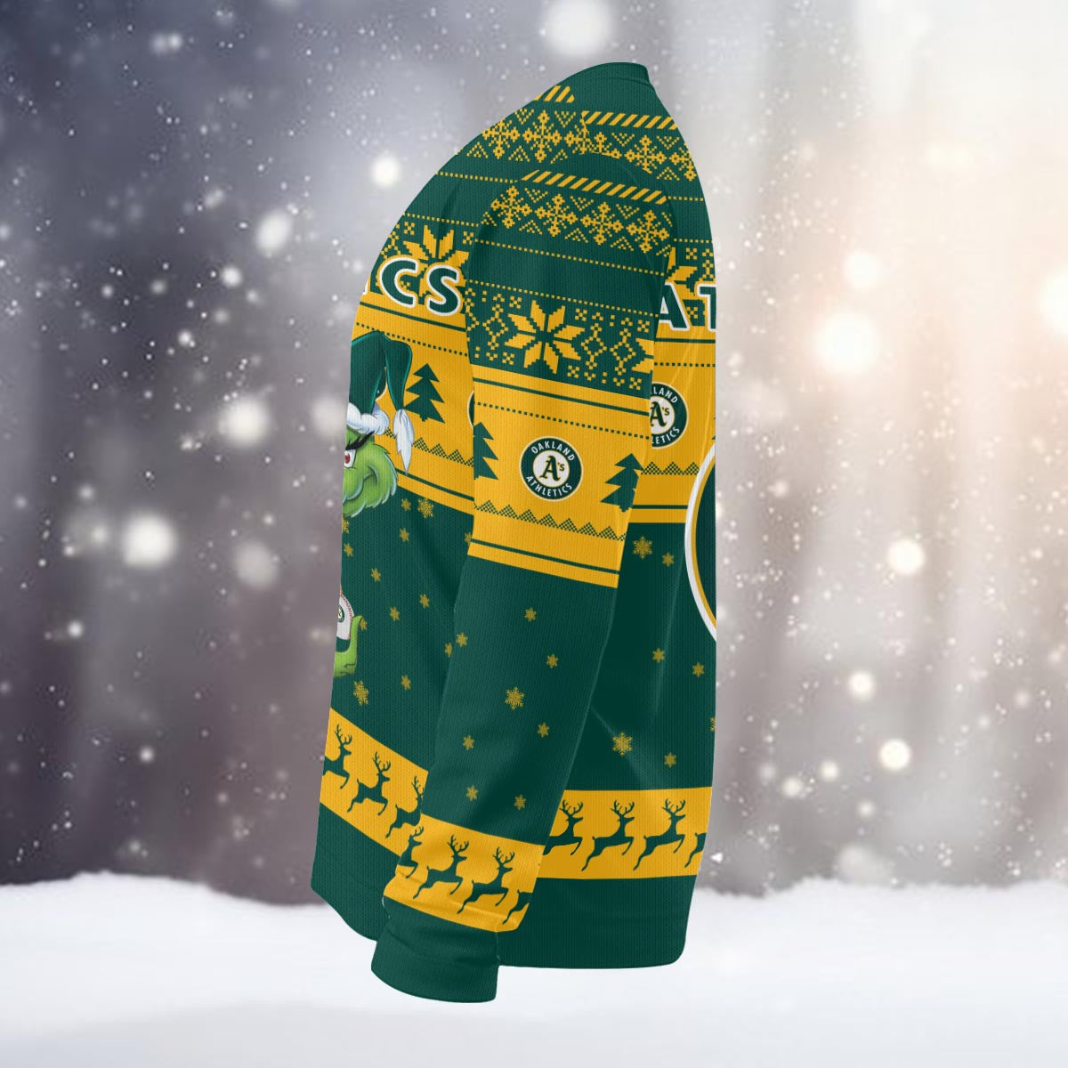 Oakland Athletics Grinch Christmas Ugly Sweater