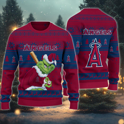 Los Angeles Angels Grinch Christmas Ugly Sweater