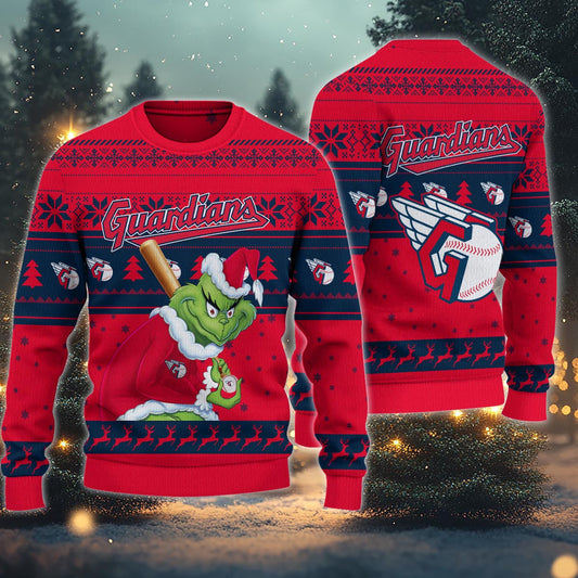 Cleveland Guardians Grinch Christmas Ugly Sweater