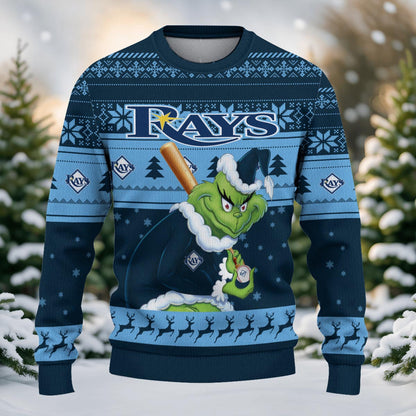 Tampa Bay Rays Grinch Christmas Ugly Sweater