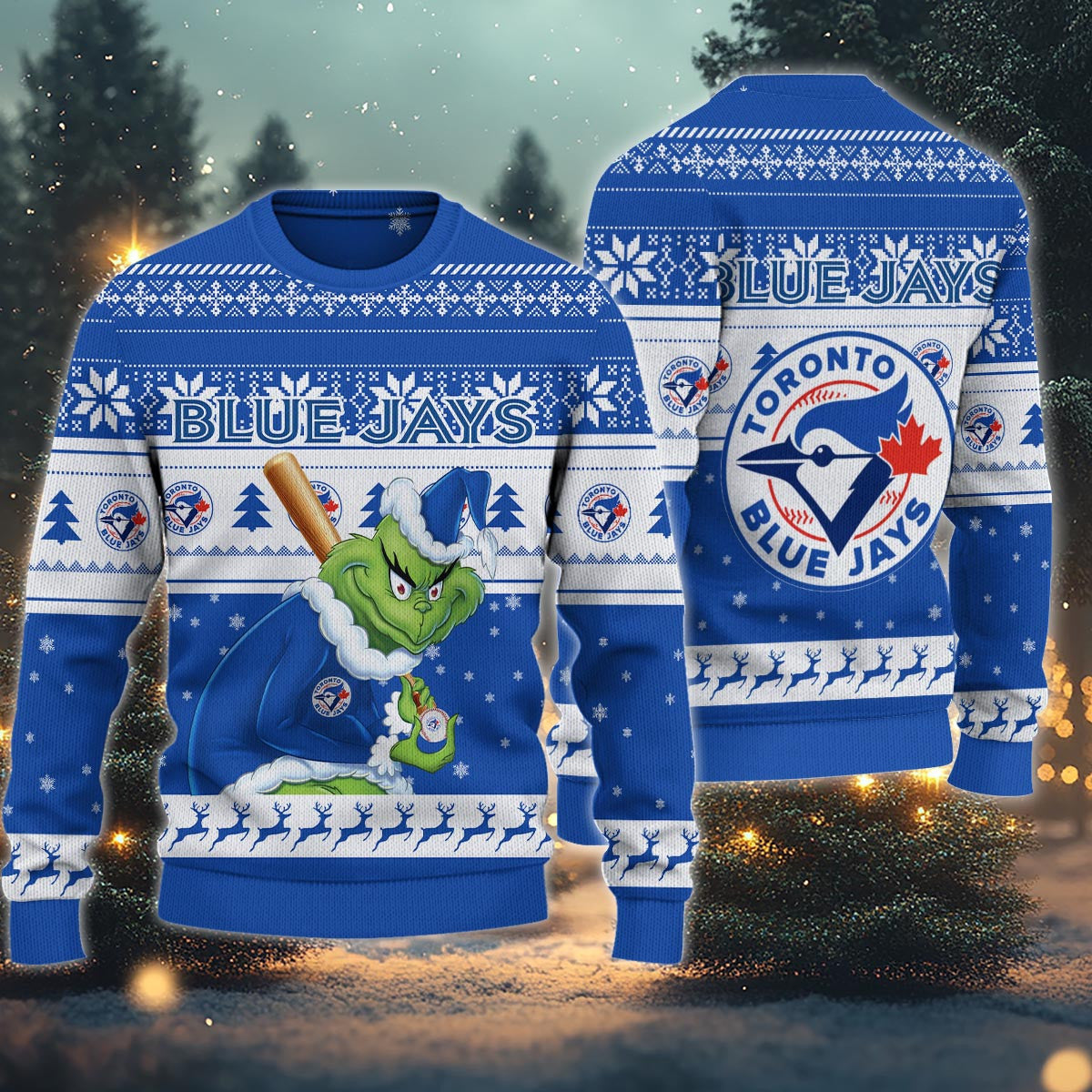 Toronto Blue Jays Grinch Christmas Ugly Sweater