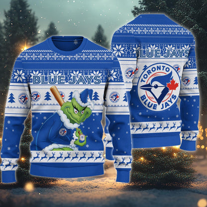 Toronto Blue Jays Grinch Christmas Ugly Sweater