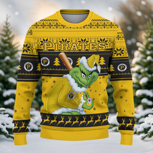 Pittsburgh Pirates Grinch Christmas Ugly Sweater