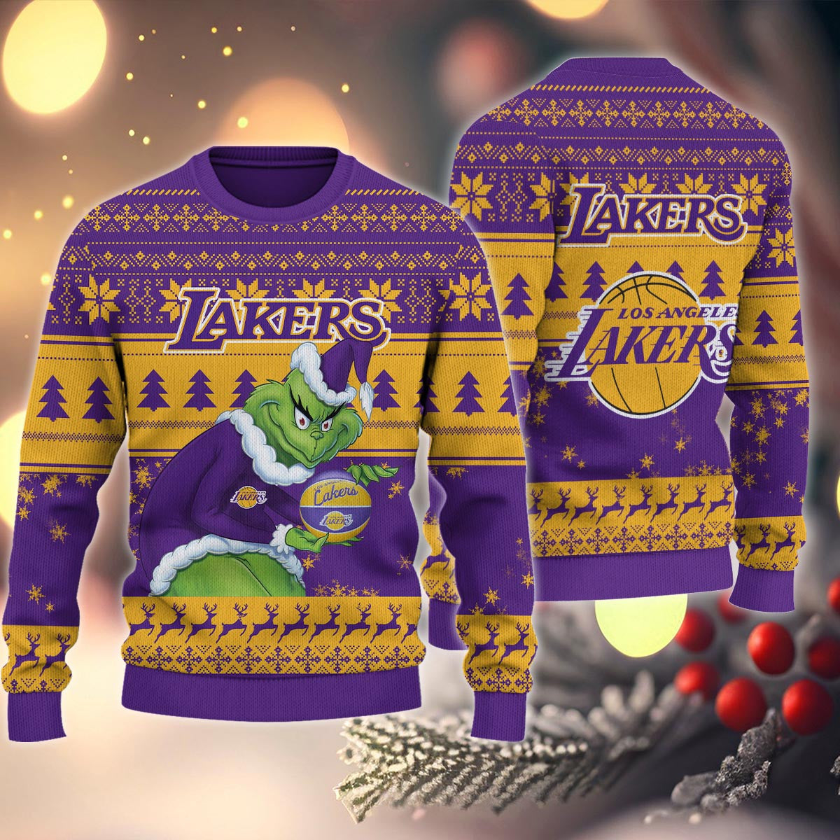 Los Angeles Lakers Grinch Christmas Ugly Sweater