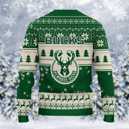 Milwaukee Bucks Grinch Christmas Ugly Sweater