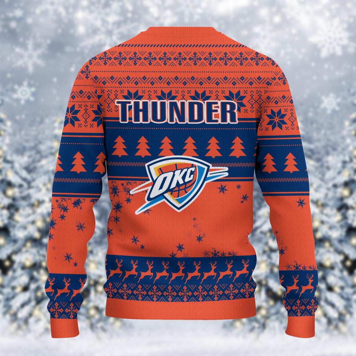 Oklahoma City Thunder Grinch Christmas Ugly Sweater