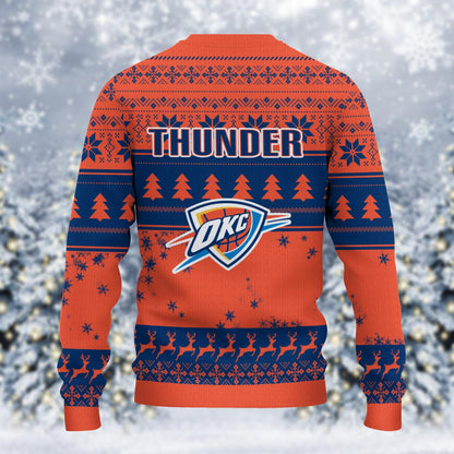 Oklahoma City Thunder Grinch Christmas Ugly Sweater