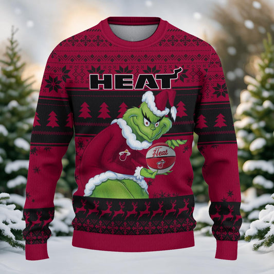 Miami Heat Grinch Christmas Ugly Sweater