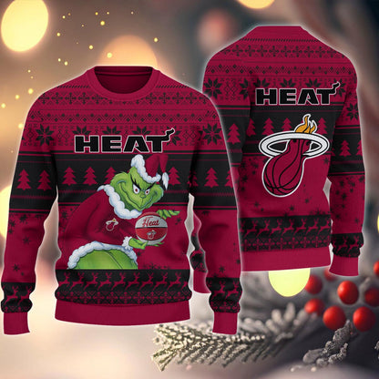 Miami Heat Grinch Christmas Ugly Sweater