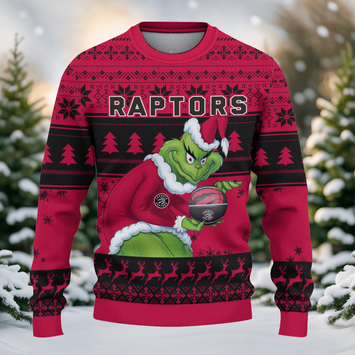 Toronto Raptors Grinch Christmas Ugly Sweater