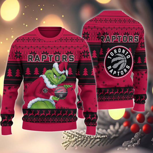 Toronto Raptors Grinch Christmas Ugly Sweater