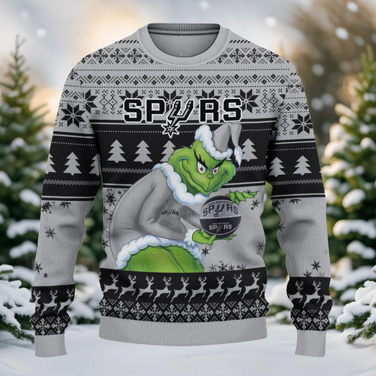 San Antonio Spurs Grinch Christmas Ugly Sweater