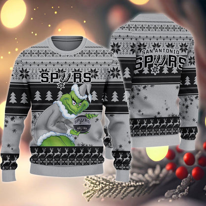 San Antonio Spurs Grinch Christmas Ugly Sweater