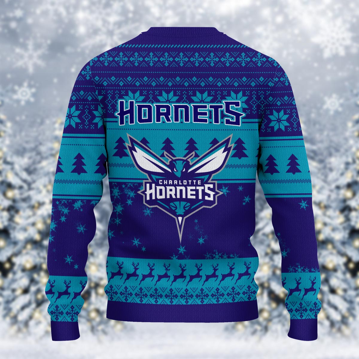 Charlotte Hornets Grinch Christmas Ugly Sweater