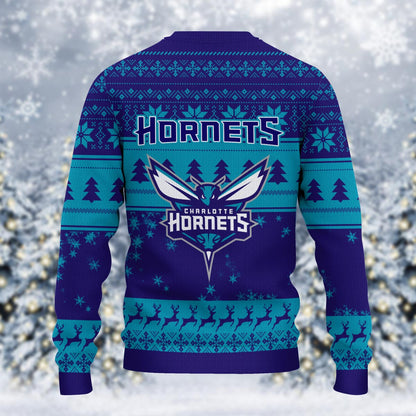 Charlotte Hornets Grinch Christmas Ugly Sweater