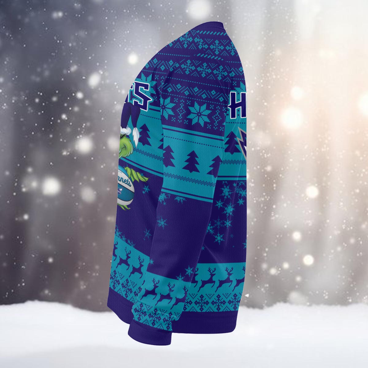 Charlotte Hornets Grinch Christmas Ugly Sweater