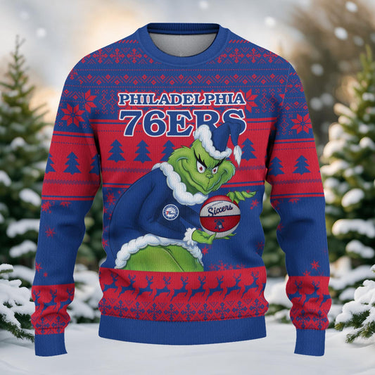 Philadelphia 76ers Grinch Christmas Ugly Sweater