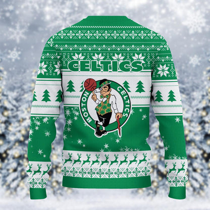 Boston Celtics Grinch Christmas Ugly Sweater