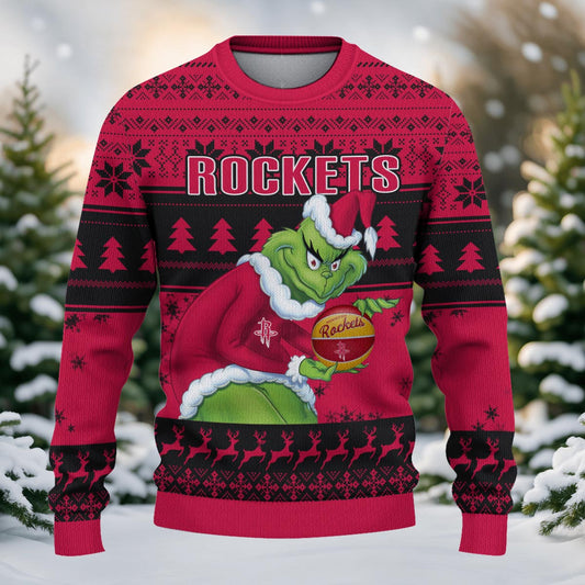Houston Rockets Grinch Christmas Ugly Sweater