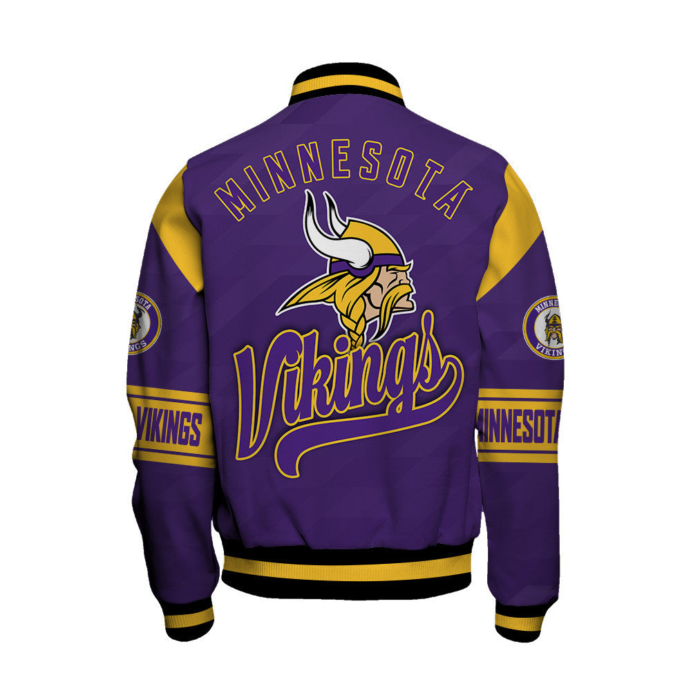 Minnesota Vikings American Football League Pattern Varsity Jacket Sh1 V2