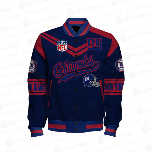 New York Giants American Football League Pattern Varsity Jacket Sh1 V2