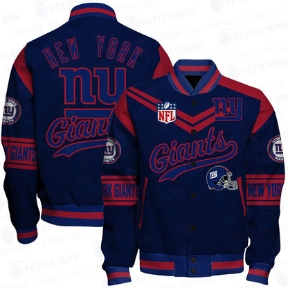 New York Giants American Football League Pattern Varsity Jacket Sh1 V2