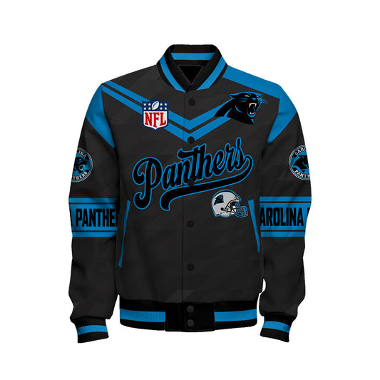 Carolina Panthers American Football League Pattern Varsity Jacket Sh1 V2