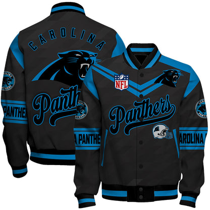 Carolina Panthers American Football League Pattern Varsity Jacket Sh1 V2