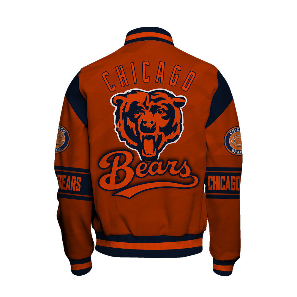 Chicago Bears American Football League Pattern Varsity Jacket Sh1 V2