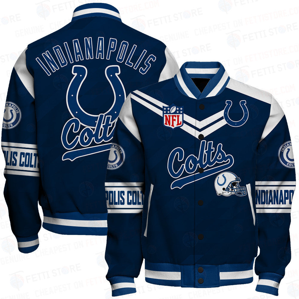 Indianapolis Colts American Football League Pattern Varsity Jacket Sh1 V2