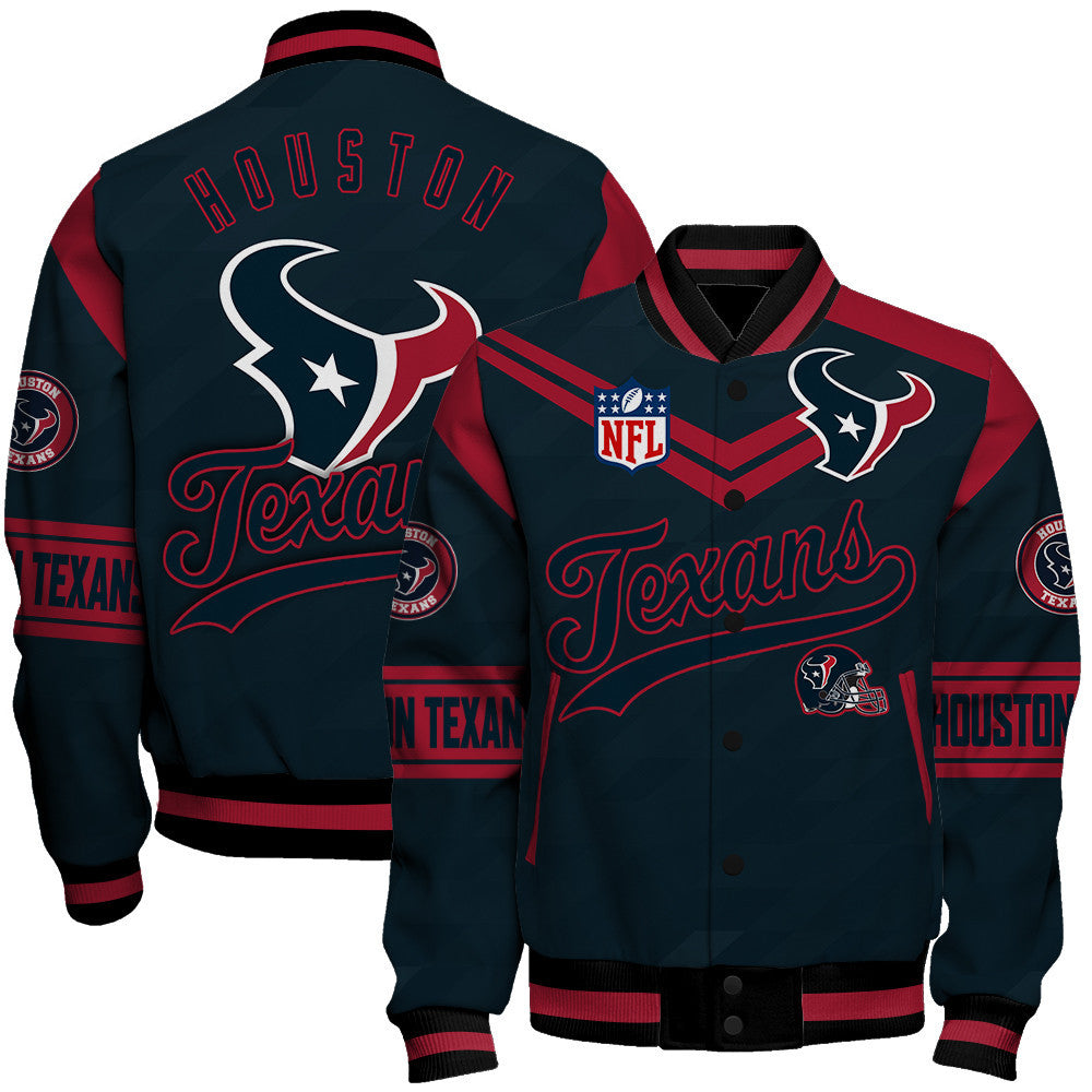 Houston Texans American Football League Pattern Varsity Jacket Sh1 V2