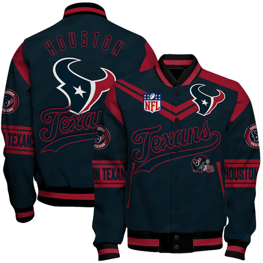 Houston Texans American Football League Pattern Varsity Jacket Sh1 V2