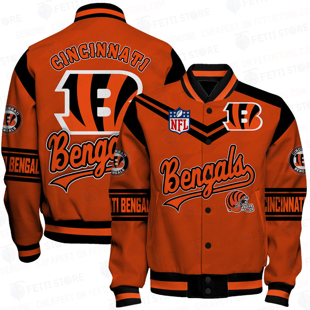 Cincinnati Bengals American Football League Pattern Varsity Jacket Sh1 V2