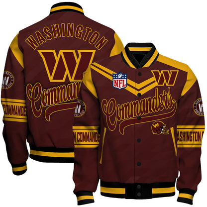 Washington Commanders American Football League Pattern Varsity Jacket Sh1 V2