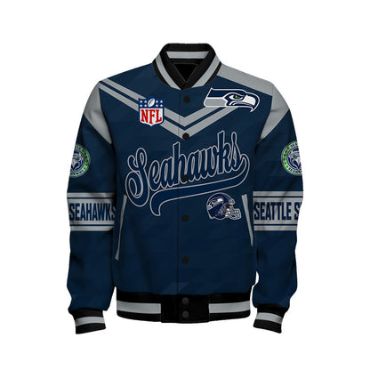 Seattle Seahawks American Football League Pattern Varsity Jacket Sh1 V2