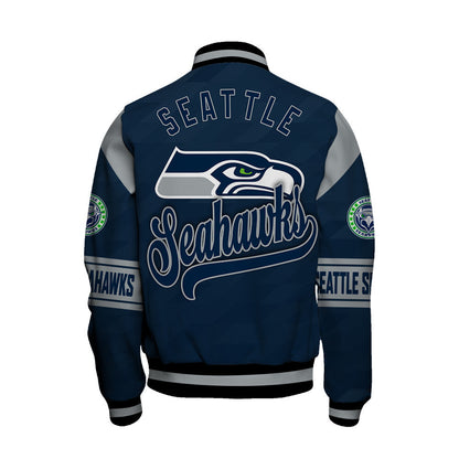 Seattle Seahawks American Football League Pattern Varsity Jacket Sh1 V2