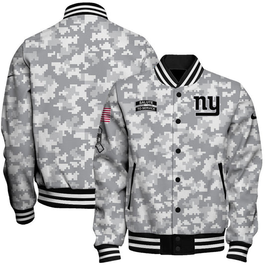 New York Giants National Football League 2026 Arctic Camo Unisex Varsity Jacket