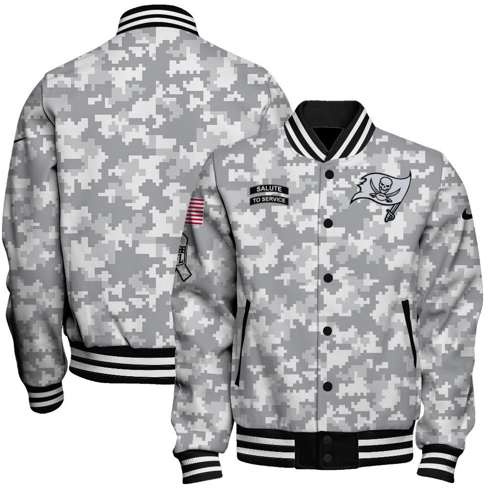 Tampa Bay Buccaneers National Football League 2026 Arctic Camo Unisex Varsity Jacket