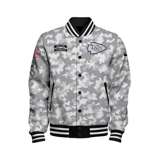 Kansas City Chiefs National Football League 2026 Arctic Camo Unisex Varsity Jacket