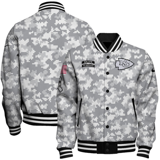 Kansas City Chiefs National Football League 2026 Arctic Camo Unisex Varsity Jacket