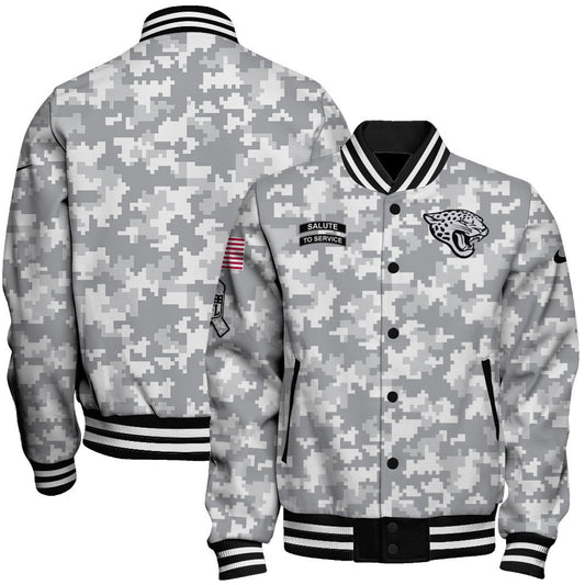 Jacksonville Jaguars National Football League 2026 Arctic Camo Unisex Varsity Jacket