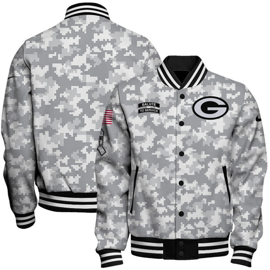 Green Bay Packers National Football League 2026 Arctic Camo Unisex Varsity Jacket
