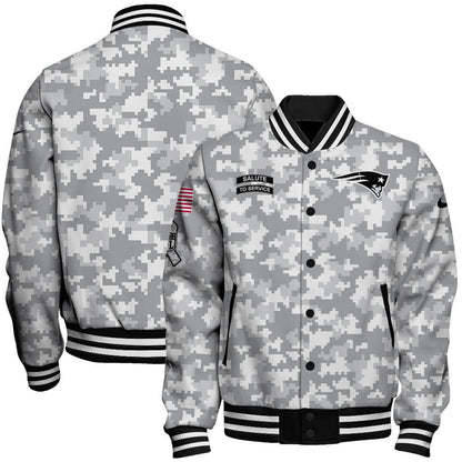 New England Patriots National Football League 2026 Arctic Camo Unisex Varsity Jacket