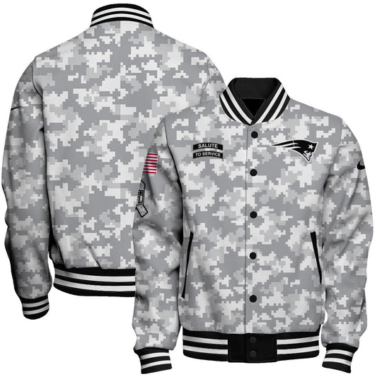 New England Patriots National Football League 2026 Arctic Camo Unisex Varsity Jacket